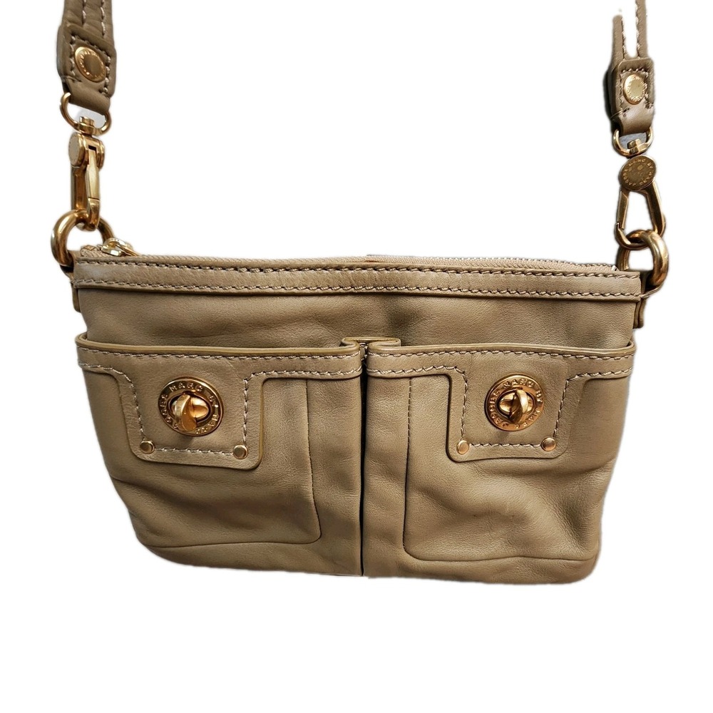Marc By Marc Jacobs Cream Leather Crossbody Bag Gold Hardware